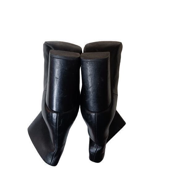 MARNI Ankle Booties Moto Biker Heeled Boots Black Soft Leather Size 38 8 - Picture 7 of 16